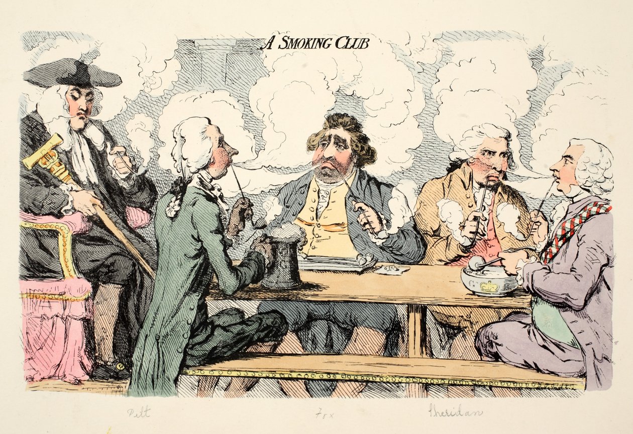 Un club di fumatori, pub. 1793 da James Gillray
