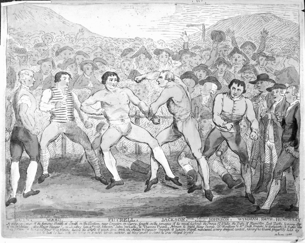 Incontro di boxe tra Thomas Futrell e John Jackson, 9 giugno 1788 da James Gillray