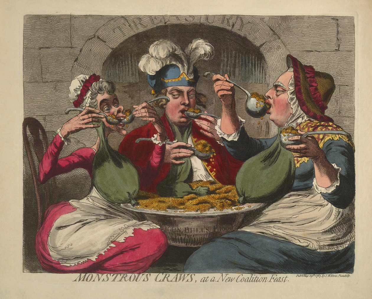 Monstrous Craws, at a New Coalition Feast, pub. 1787 da James Gillray