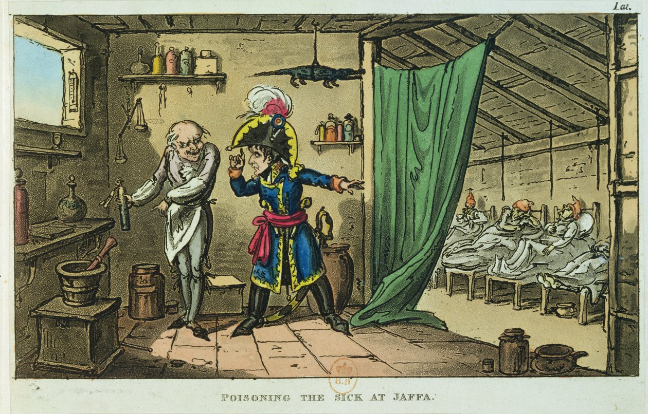 Napoleone Bonaparte (1769-1821) avvelena i malati a Giaffa, 1799 da James Gillray