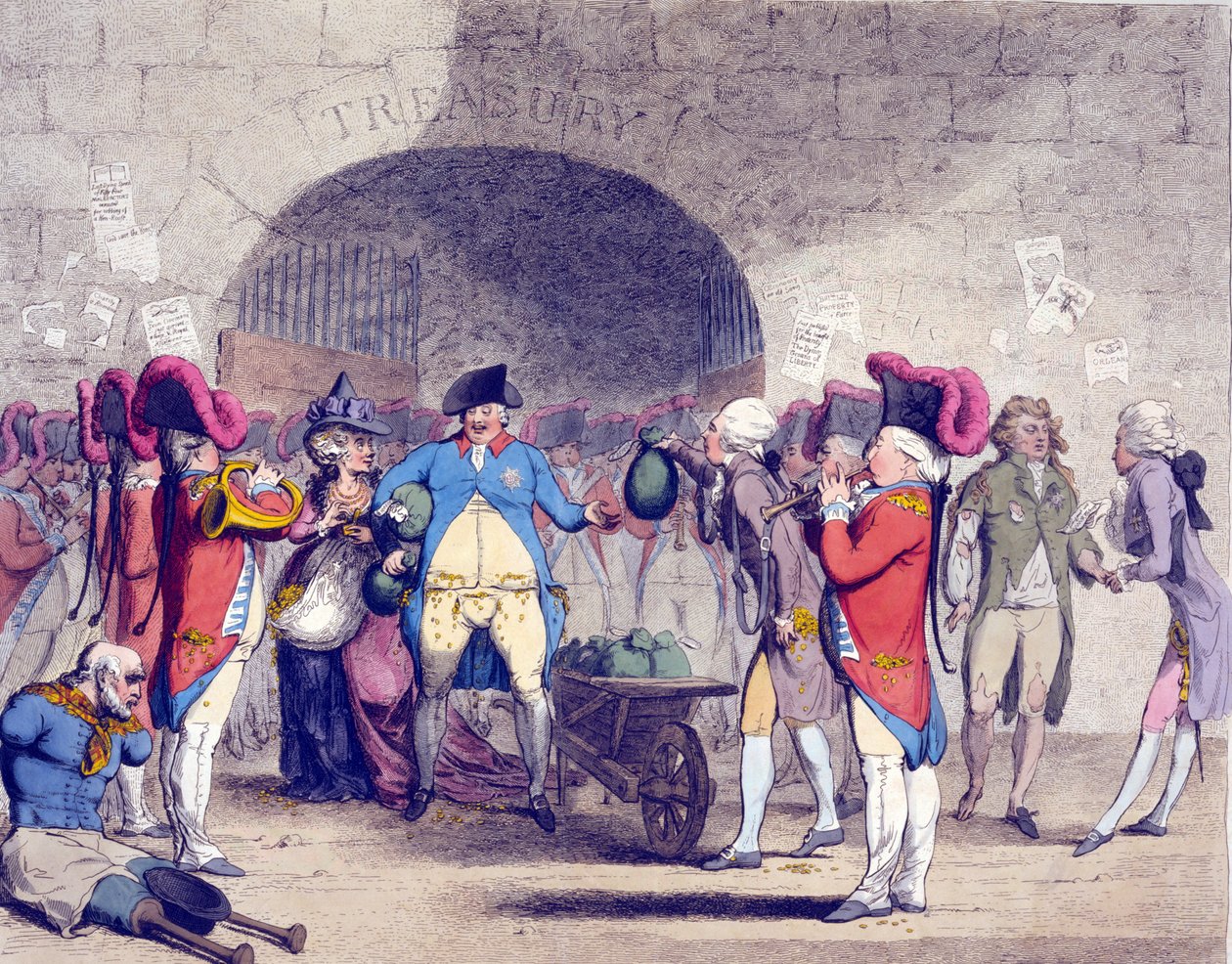 Nuovo modo di pagare il debito nazionale Caricatura, 1786 da James Gillray