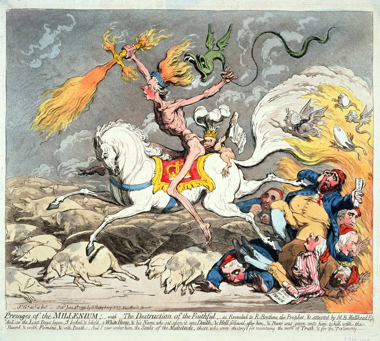 Presagi del Millennio, pubblicato nel 1795 da James Gillray