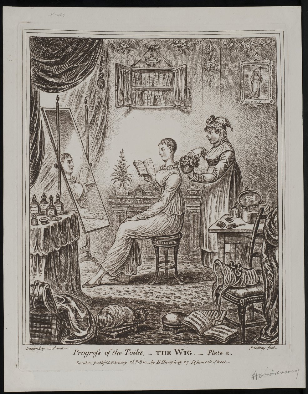 Il progresso della toilette – La parrucca da James Gillray