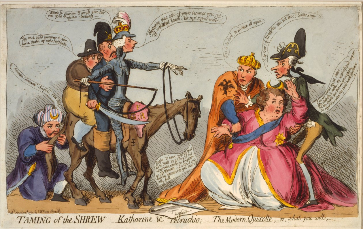 La bisbetica domata, Katharine e Petruchio, Il moderno Don Chisciotte o come volete, 1791 da James Gillray