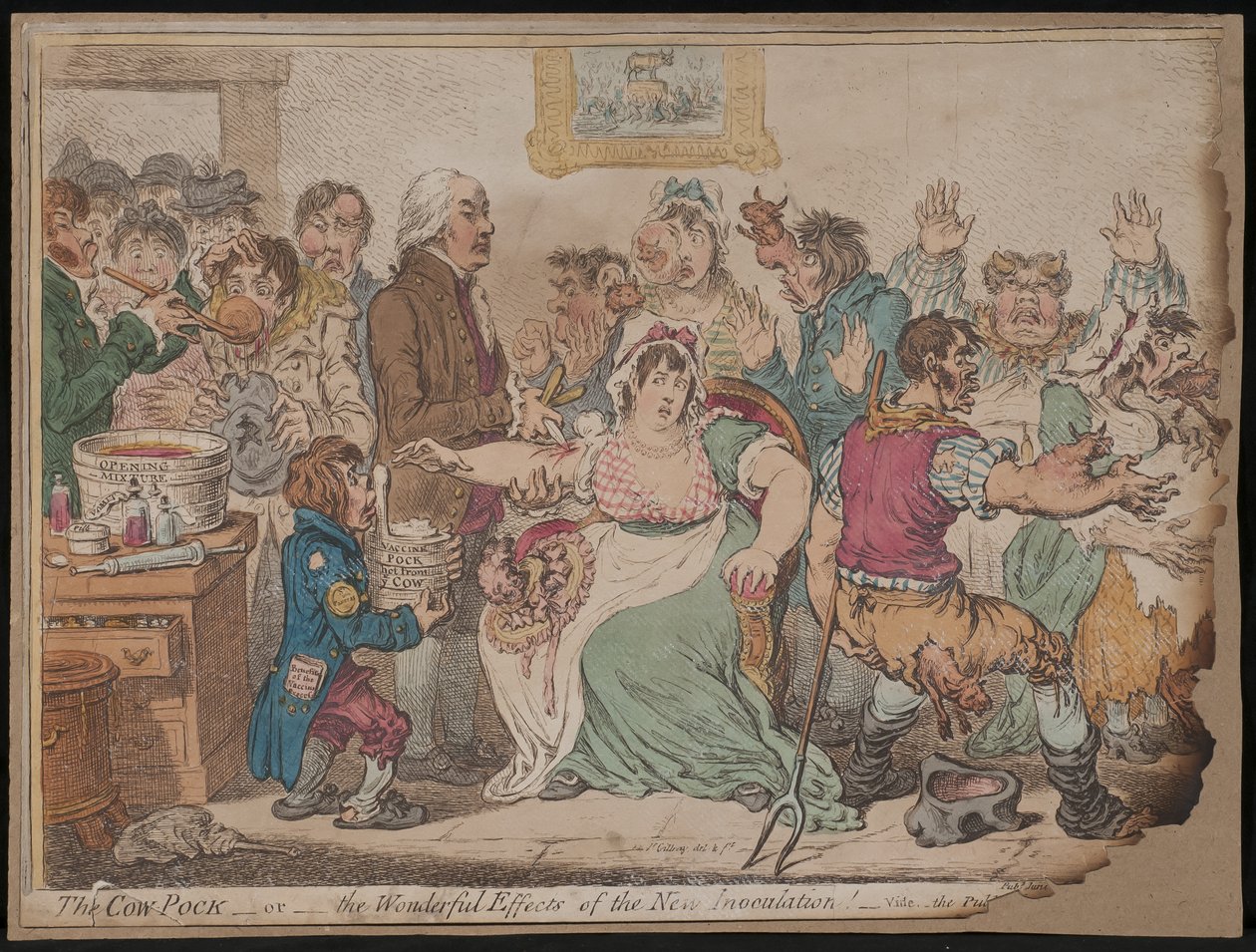 Il vaiolo bovino o i meravigliosi effetti della nuova inoculazione da James Gillray