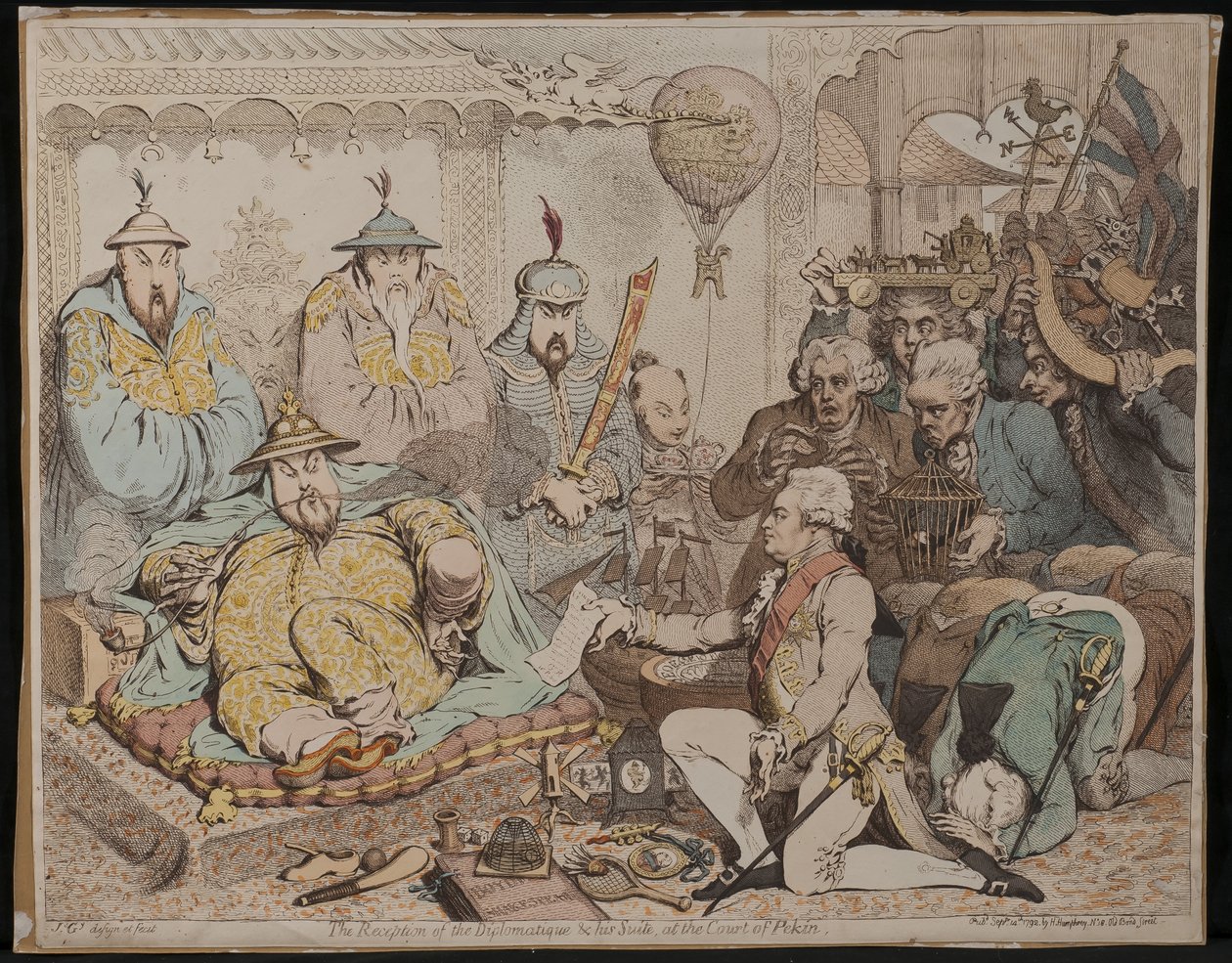 La ricezione del diplomatico e del suo seguito, alla corte di Pechino, 1792 da James Gillray