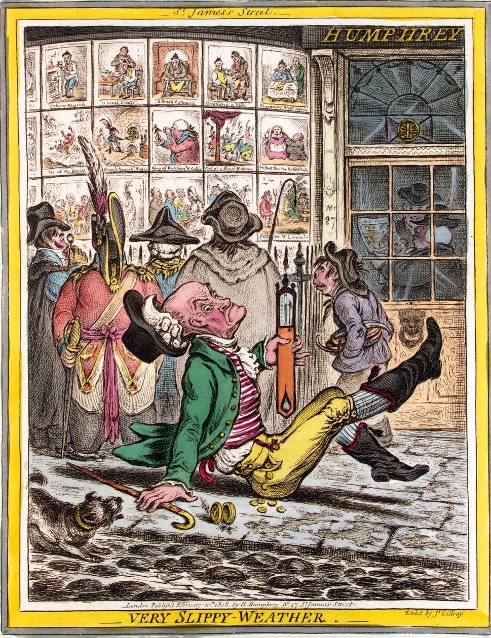 Tempo molto scivoloso, pub. 1808 da James Gillray