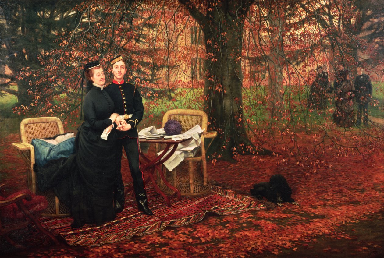 Imperatrice Eugenia (1826-1920) ed Eugenio Luigi Napoleone Bonaparte (1856-79) a Camden Place, Chislehurst da James Jacques Joseph Tissot
