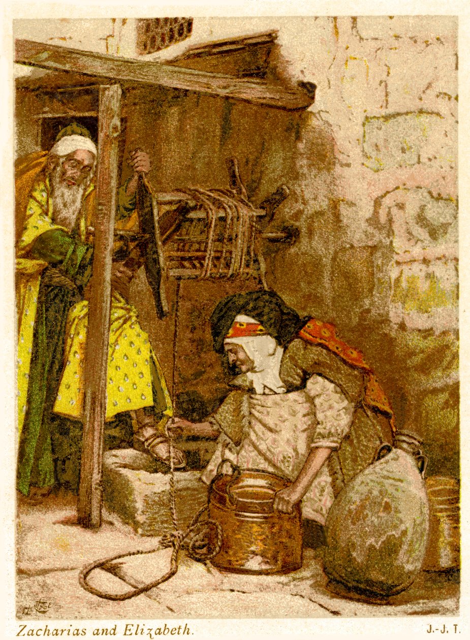 Zaccaria ed Elisabetta, San Luca - Bibbia da James Jacques Joseph after Tissot