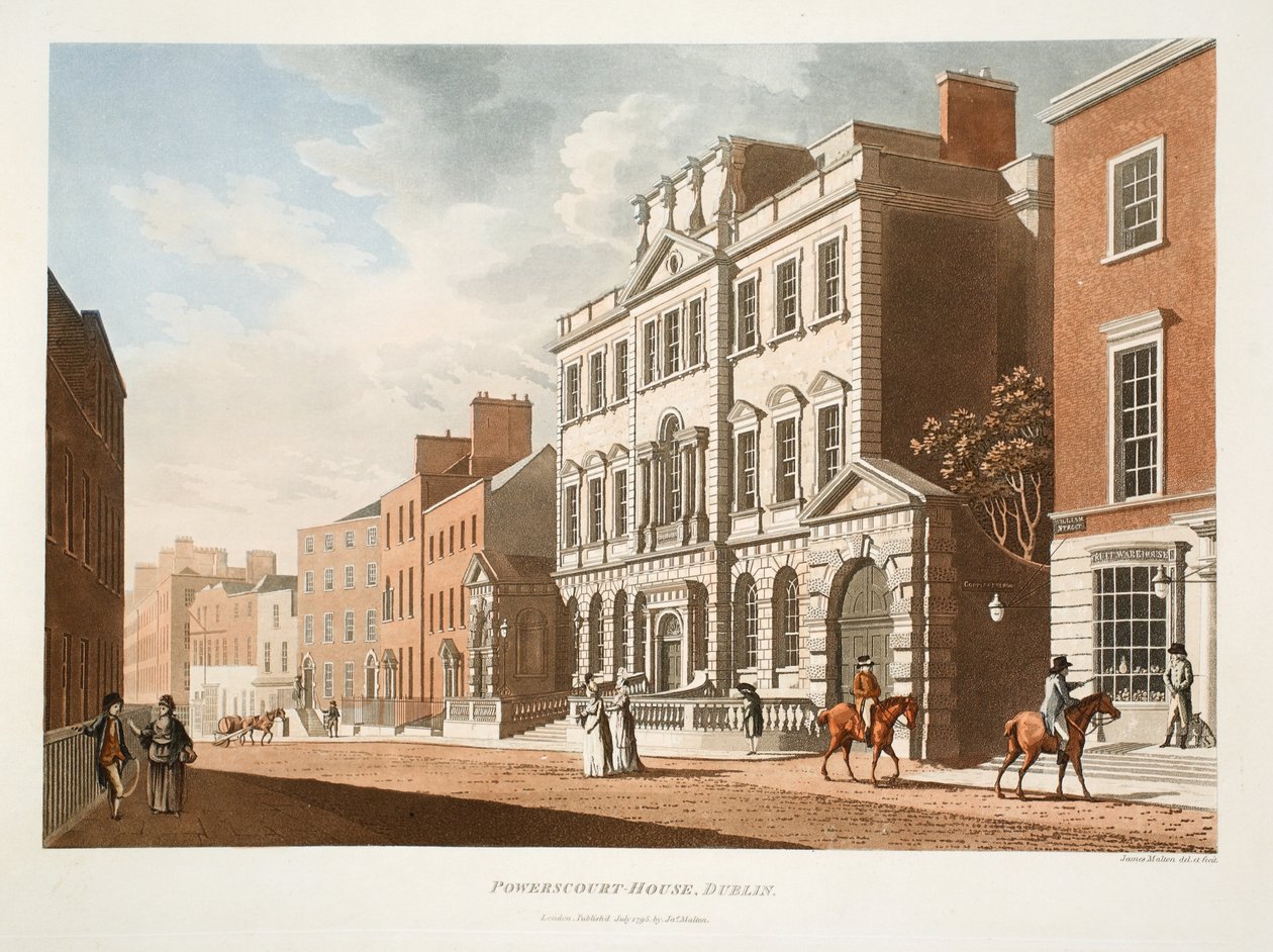 Powerscourt-House, Dublino, 1795 da James Malton