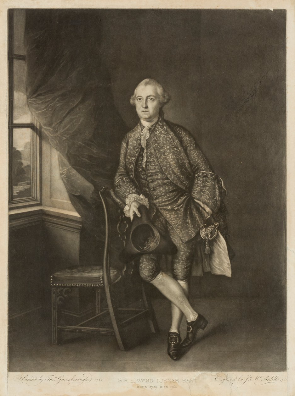 Ritratto di Sir Edward Turner, c.1762-63 da James McArdell