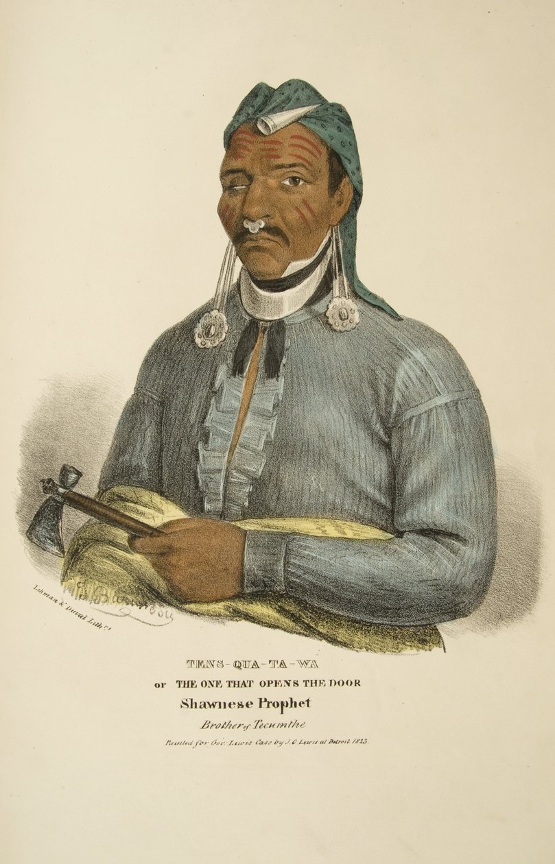 Tens-qua-ta-wa o Colui che Apre la Porta, Profeta Shawnese da James Otto Lewis
