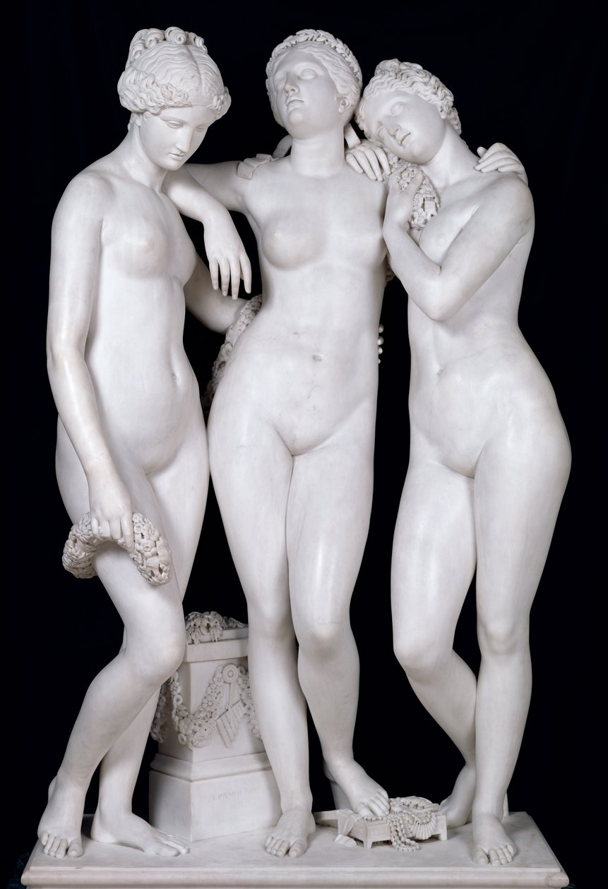 Le Tre Grazie, 1831 (marmo) (dettaglio) da James Pradier