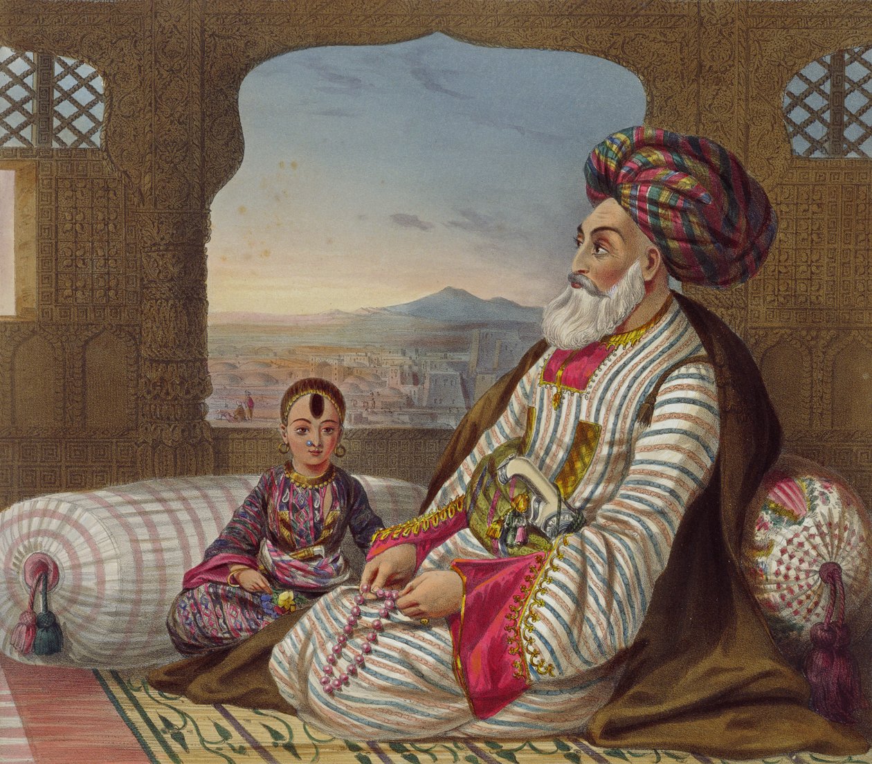 Dost Mahommed (1793-1863) Re di Kabul e il suo figlio più giovane, tavola 2 da 