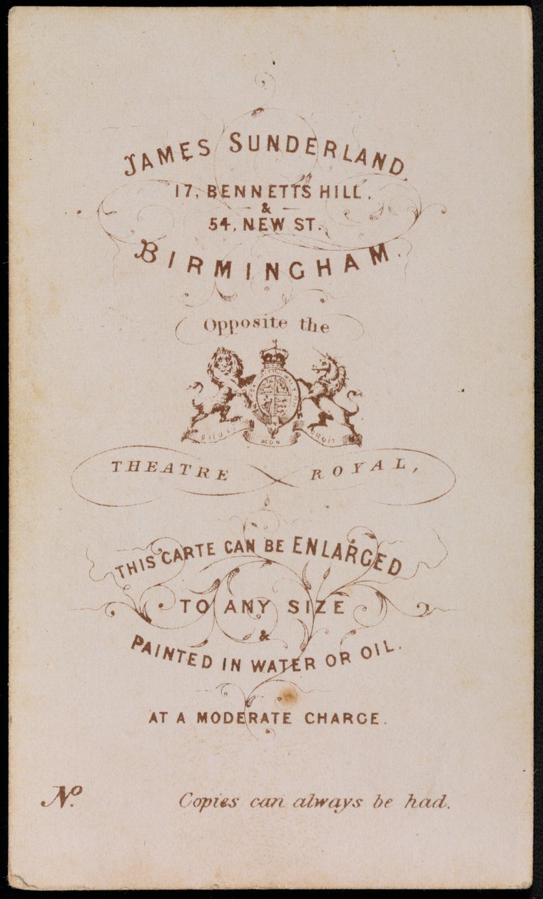 Impronta del fotografo, c.1870 da James Sunderland