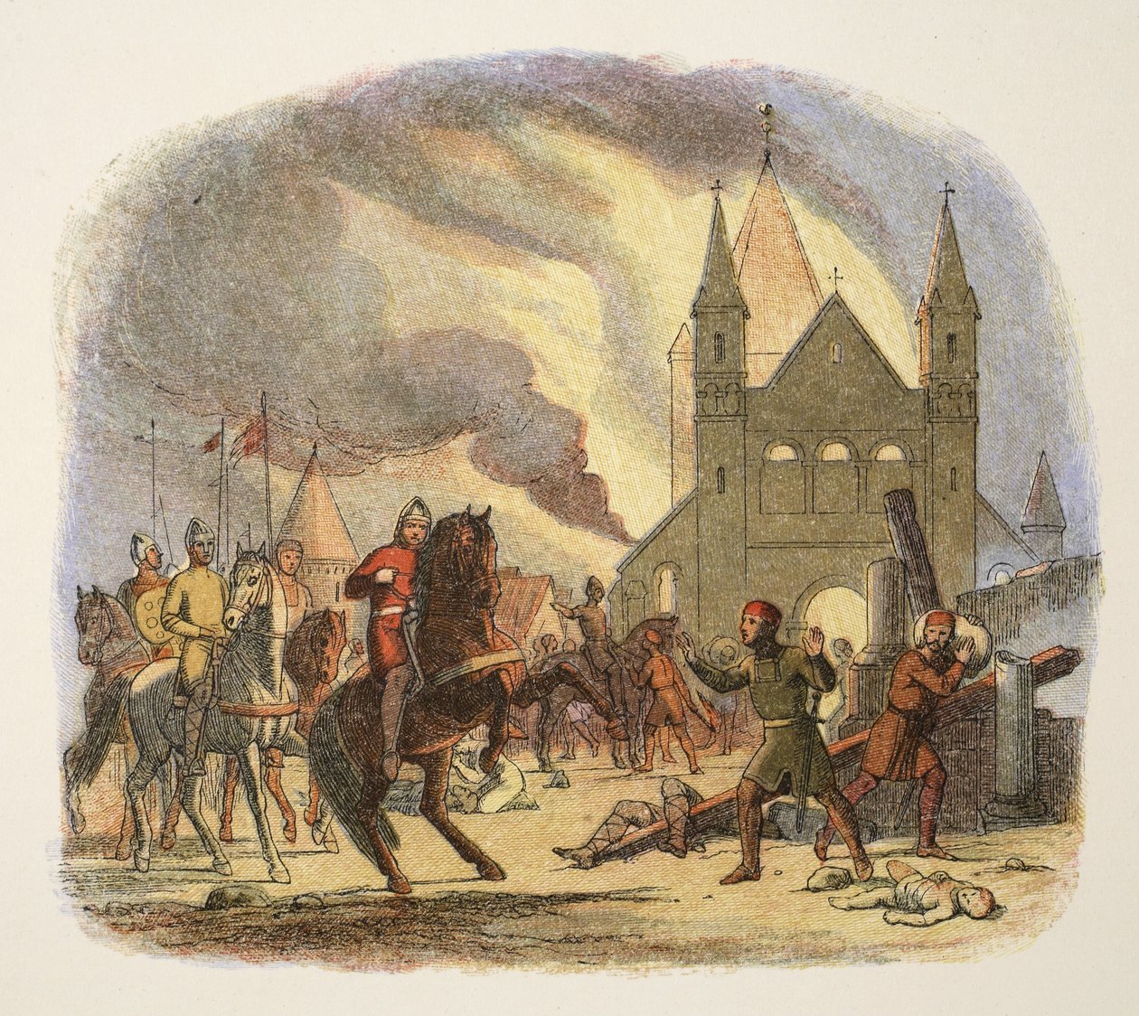 Guglielmo I riceve una ferita mortale a Mantes, Francia, 1087, da 