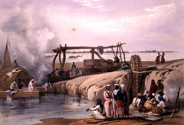 Una scena sul fiume Sutledge, nel Punjab, da 