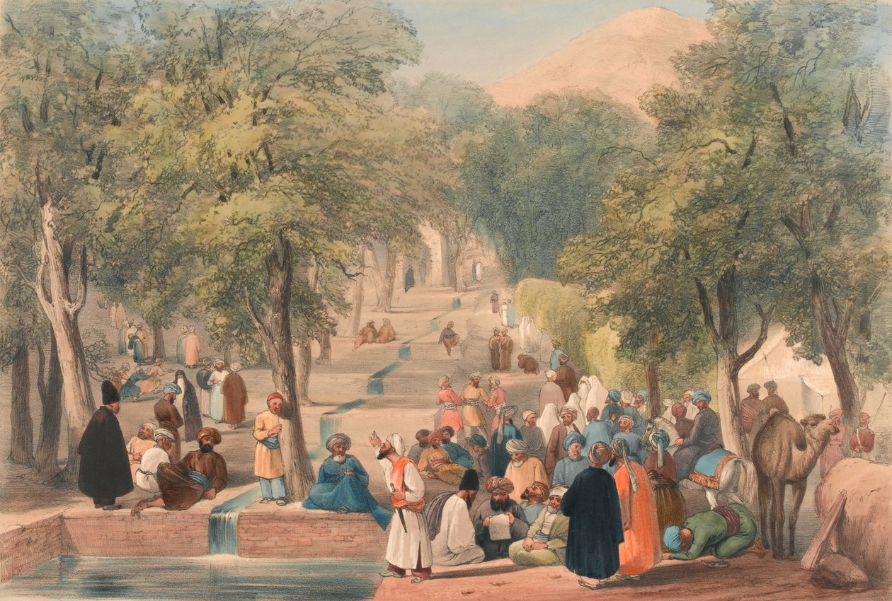 Il viale alla tomba di Baber da James (after) Atkinson