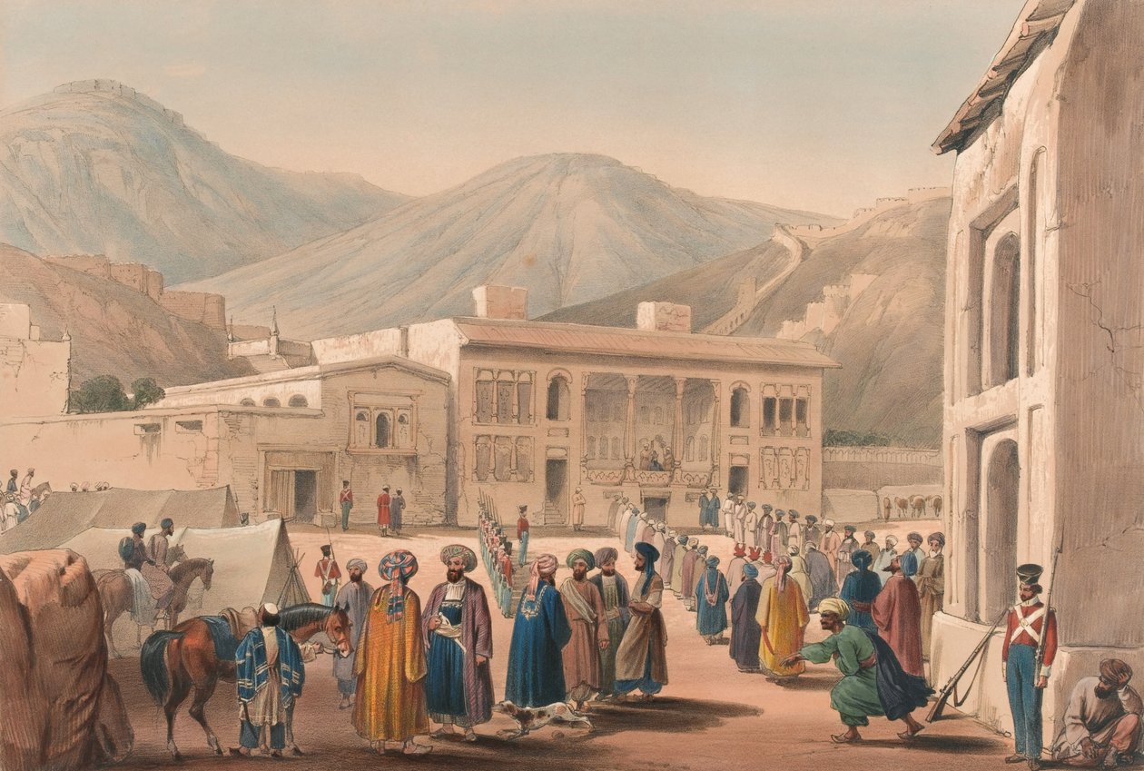 Il Durbar-Khaneh di Shah Shoojah-ool-Moolk, a Cabaul da James (after) Atkinson