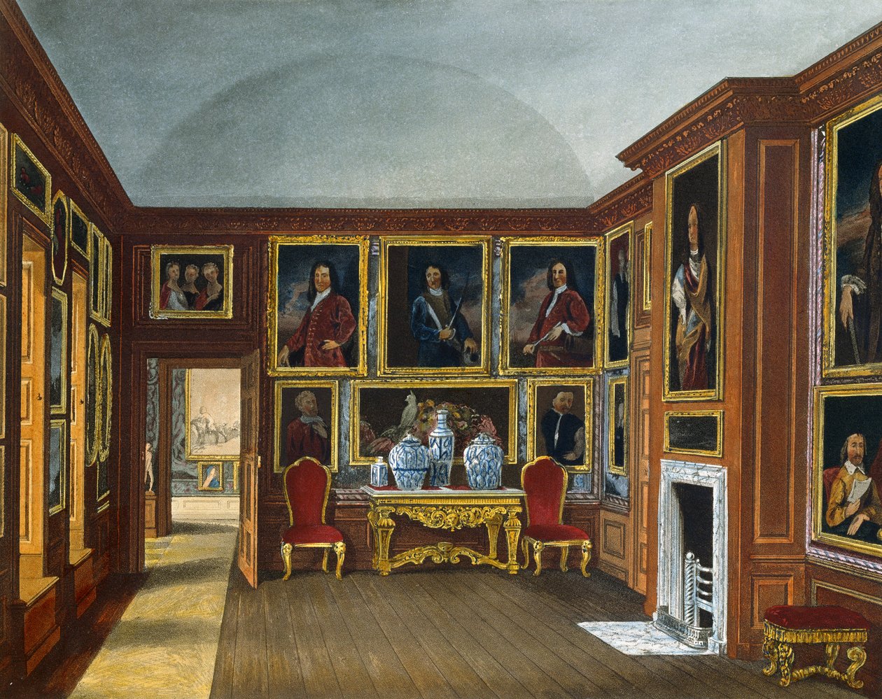 Galleria degli Ammiragli, incisione di Daniel Havell (1785-1826), basata sul progetto di James Stephanoff (ca 1788-1874), da The History of the Royal Residences da James (after) Stephanoff