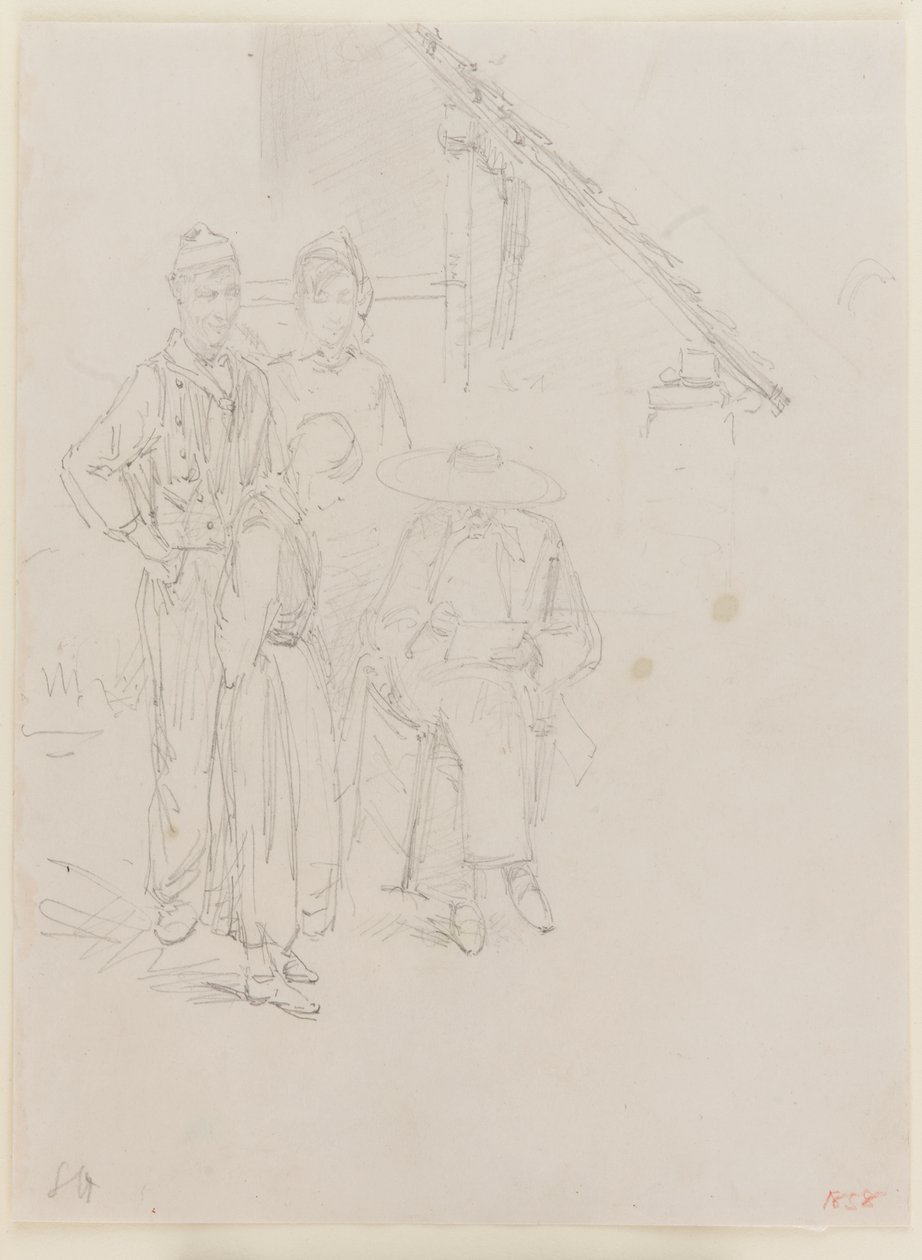 Un artista che disegna, 1858 da James Abbott McNeill Whistler