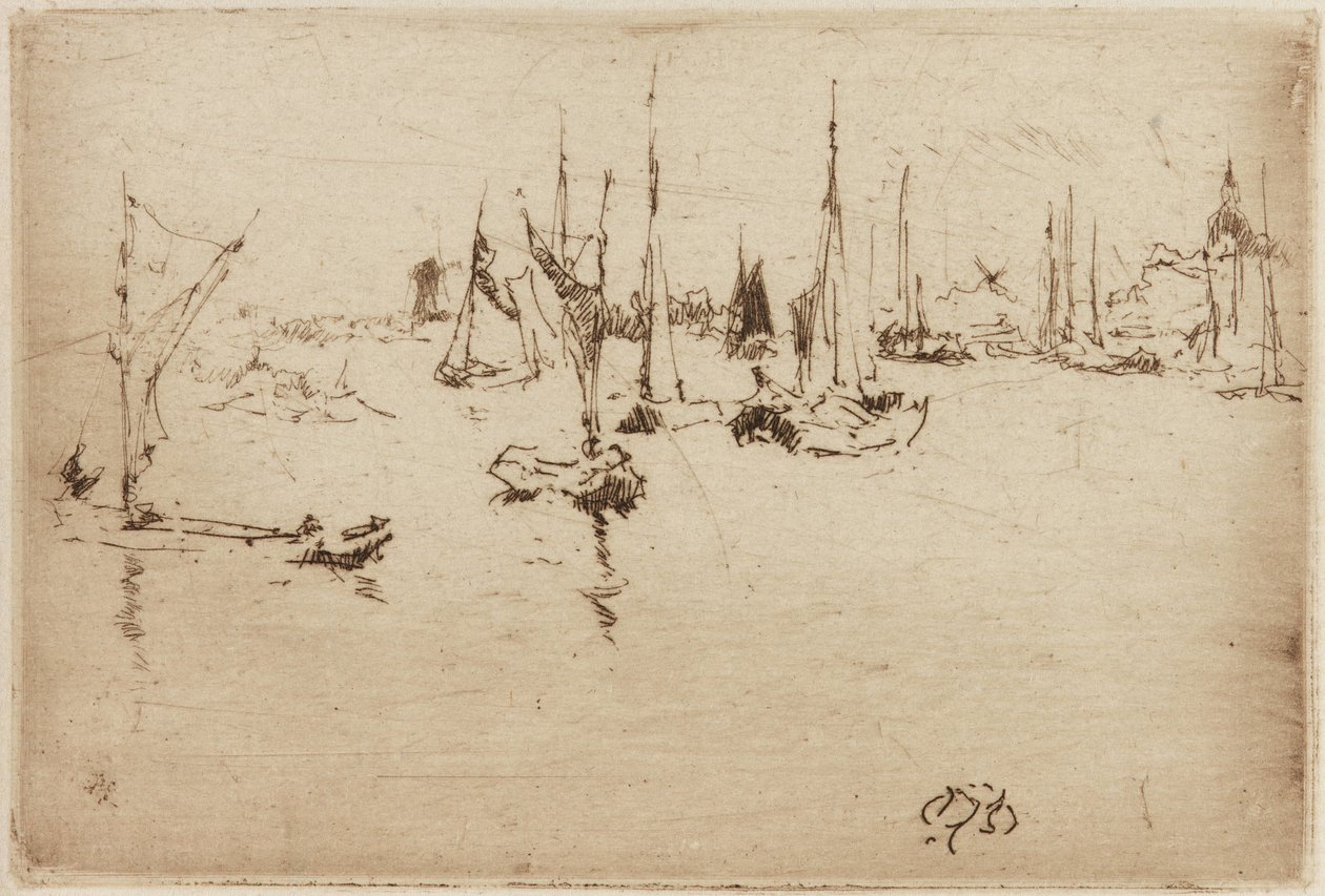 Chiatte, Dordrecht, 1884 da James Abbott McNeill Whistler