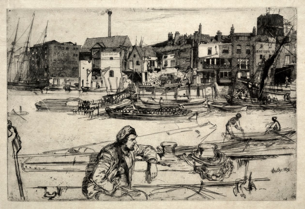 Black Lion Wharf, 1859 da James Abbott McNeill Whistler