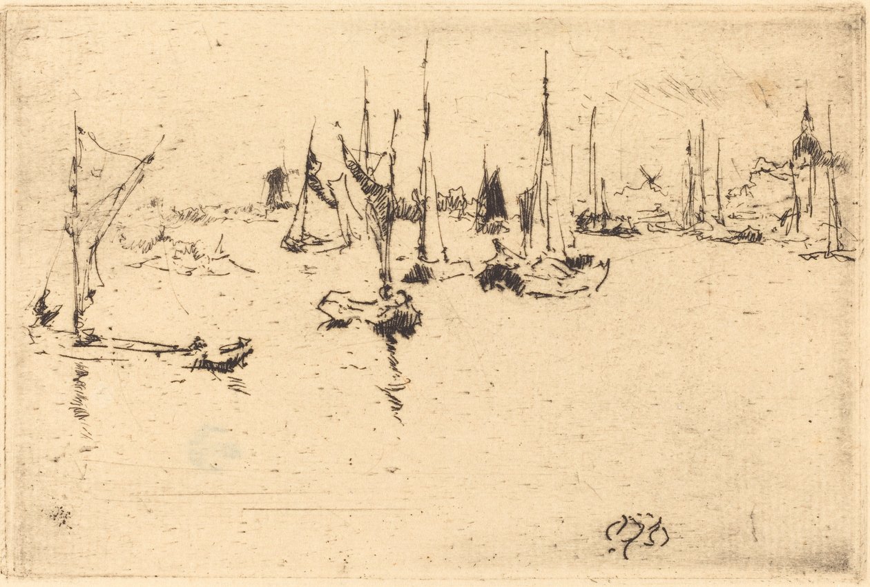 Barche, Dordrecht, 1884 da James Abbott McNeill Whistler
