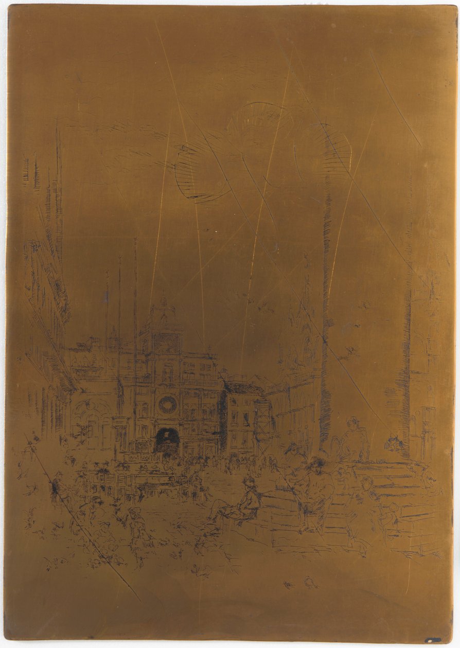 Lastra di stampa annullata per La Piazzetta da James Abbott McNeill Whistler