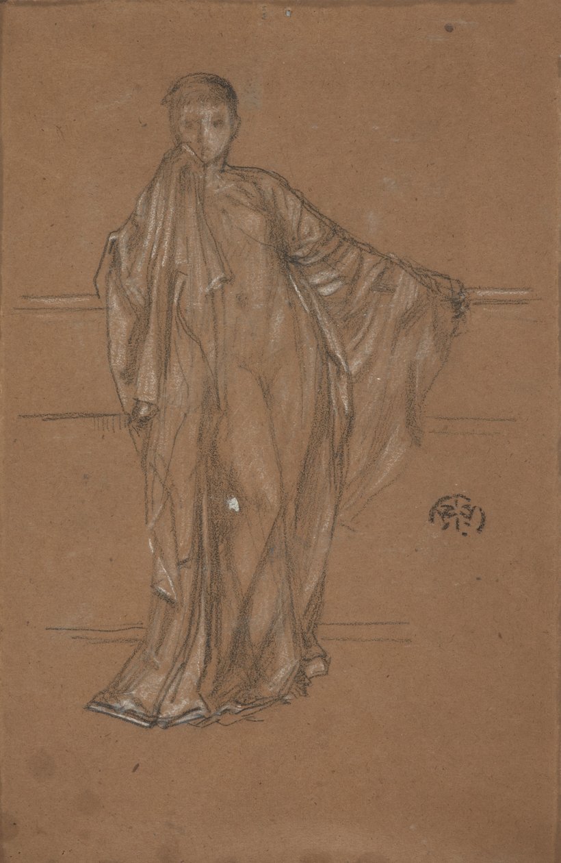 Figura Drappeggiata a una Ringhiera da James Abbott McNeill Whistler