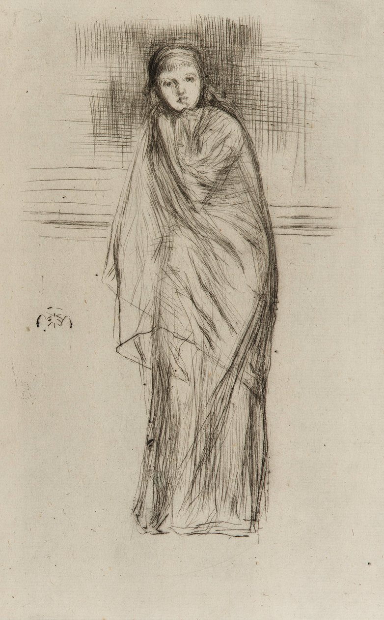 Modello drappeggiato, 1870 da James Abbott McNeill Whistler