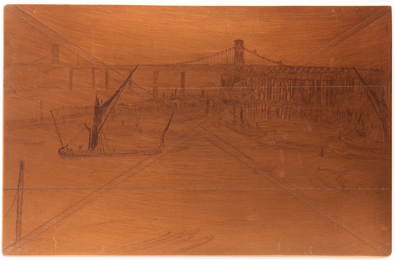 Lastra per incisione: Vecchio ponte di Hungerford da James Abbott McNeill Whistler