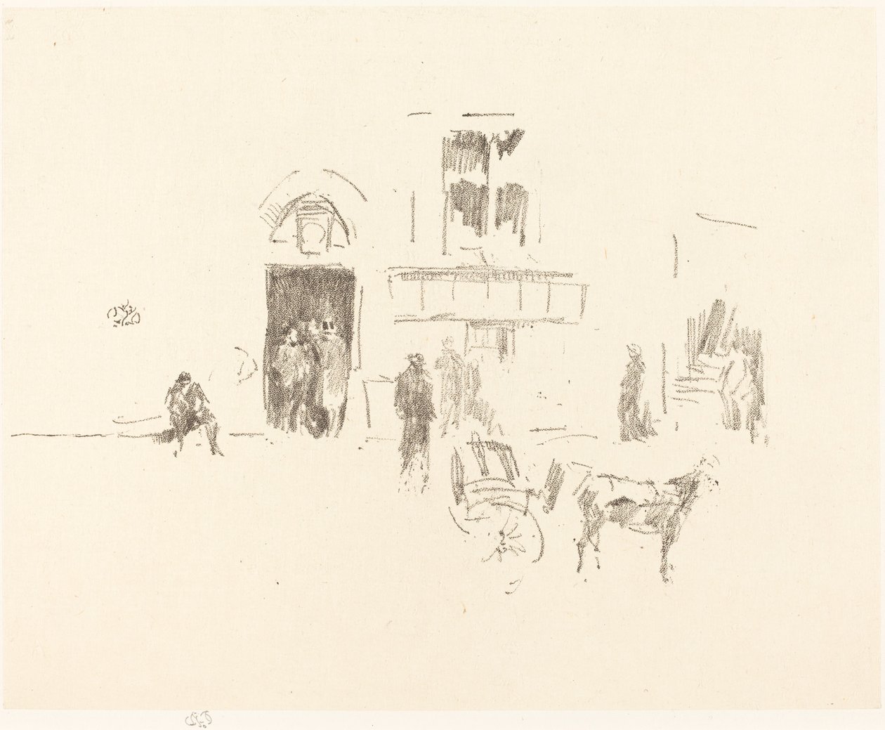 Porta del palcoscenico del Gaiety, 1879-1887 da James Abbott McNeill Whistler