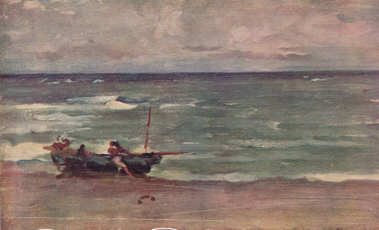 Armonia in Blu e Argento: Spiaggiando la Barca, Etretat, c1897 da James Abbott McNeill Whistler