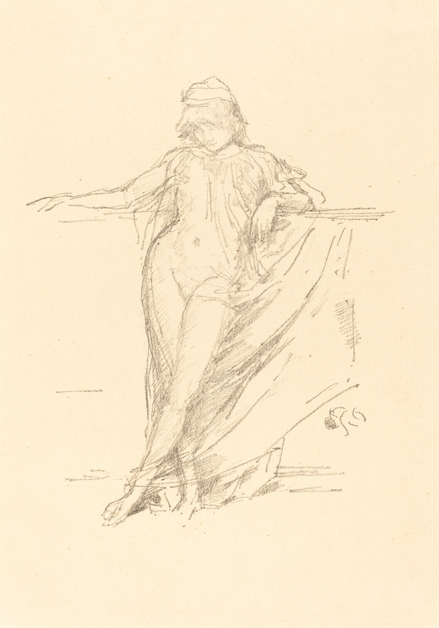 Piccola figura drappeggiata, inclinata, 1893 da James Abbott McNeill Whistler