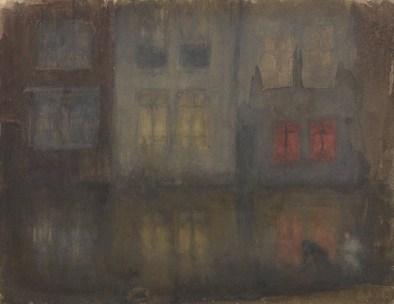 Notturno: Nero e RossoCanale Posteriore, Olanda, 1882 da James Abbott McNeill Whistler