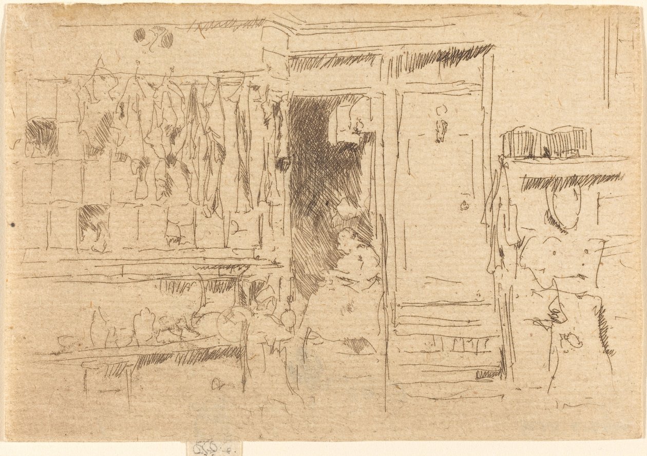 Negozio di vestiti usati, No.I, c. 1884-1886 da James Abbott McNeill Whistler