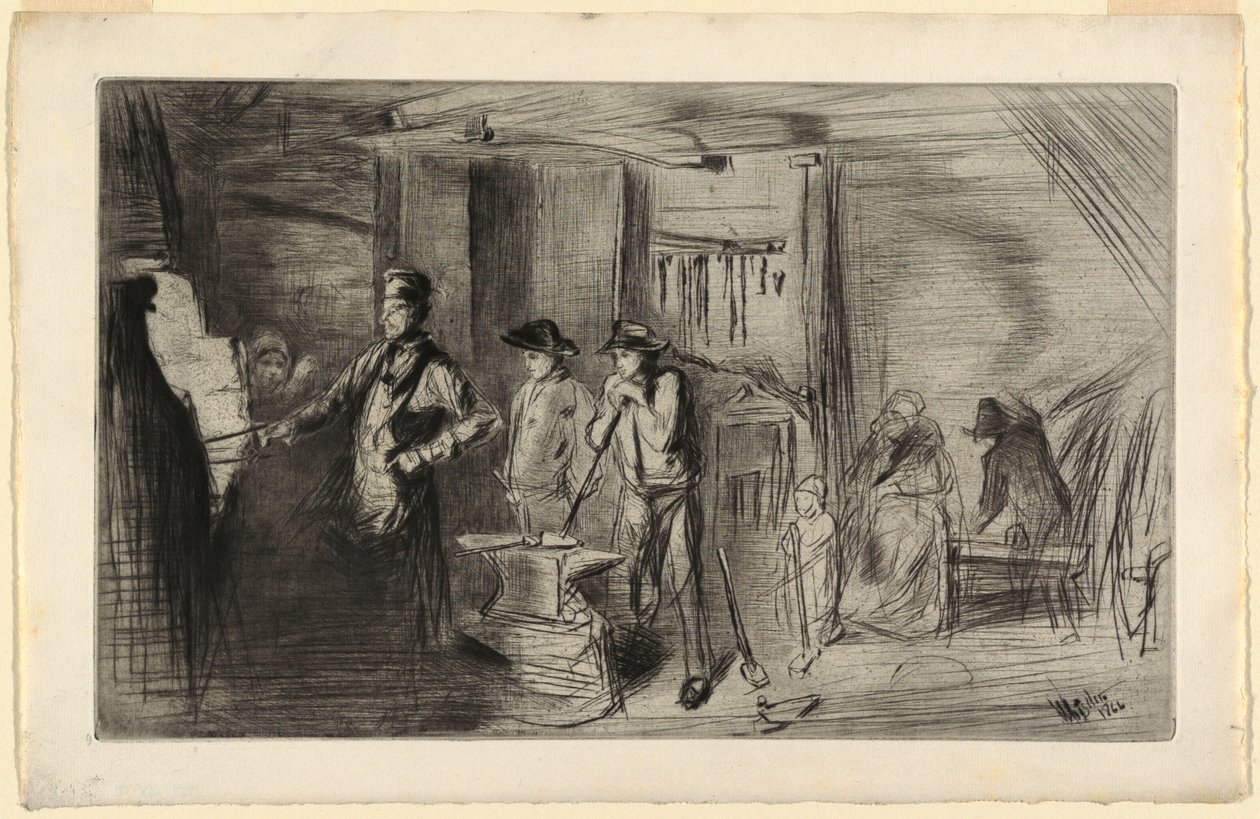 Stampa, La fucina, dalla serie Incisioni sul Tamigi e altri soggetti, 1861 da James Abbott McNeill Whistler