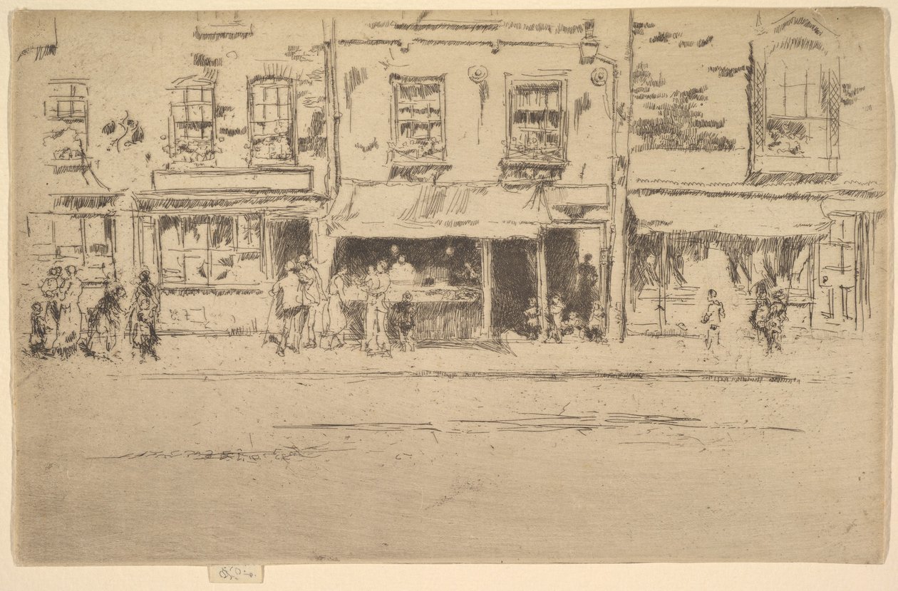 Il negozio di pesce, negozio di pesce affollato a Chelsea da James Abbott McNeill Whistler