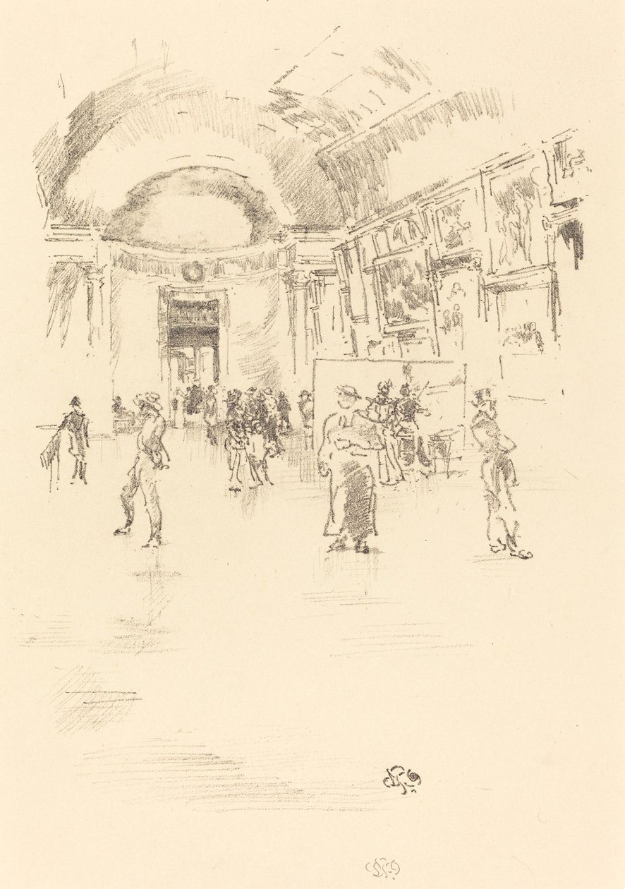 La lunga galleria, Louvre da James Abbott McNeill Whistler