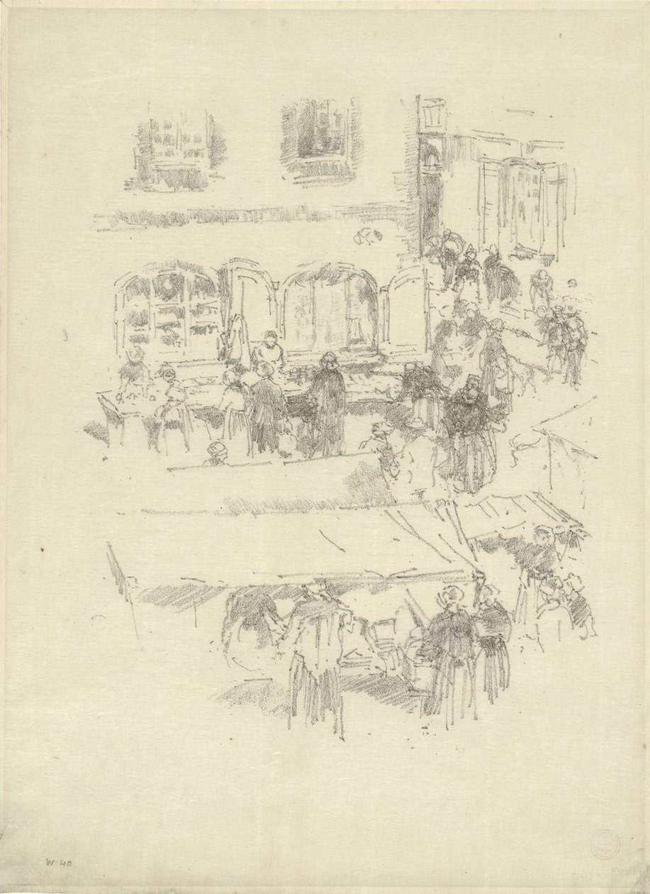 La piazza del mercato, Vitré da James Abbott McNeill Whistler