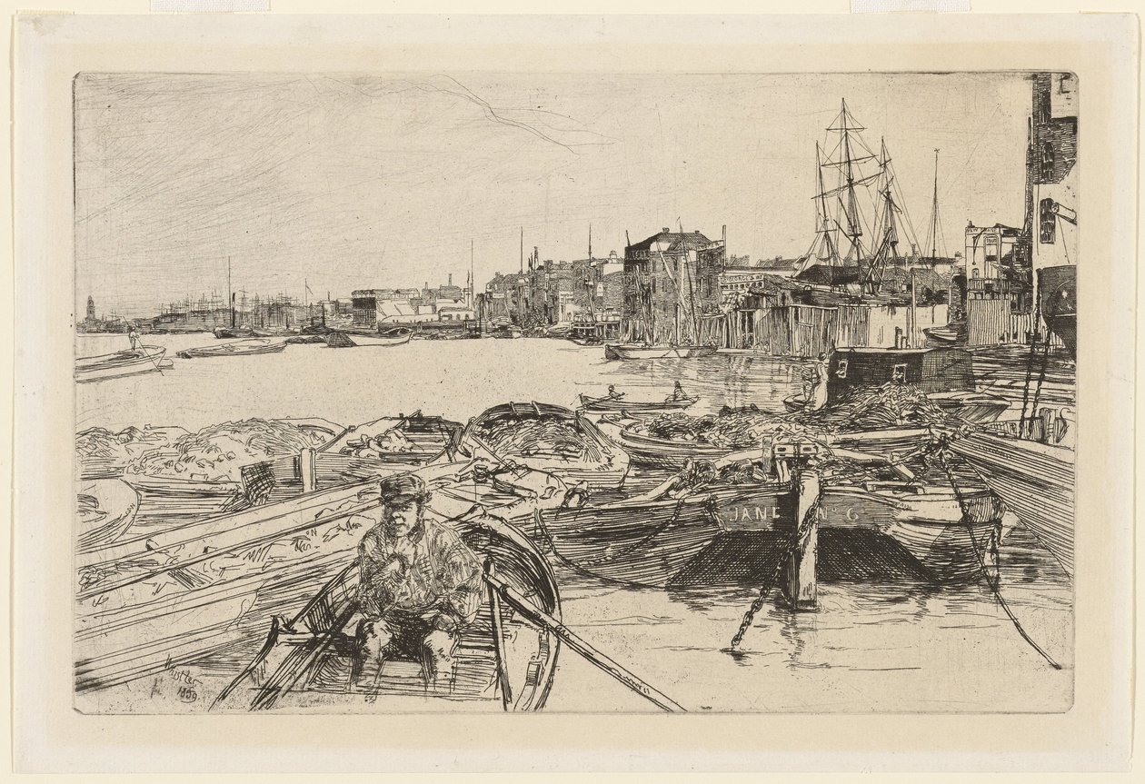 Il bacino, da Sedici acqueforti di scene sul Tamigi da James Abbott McNeill Whistler