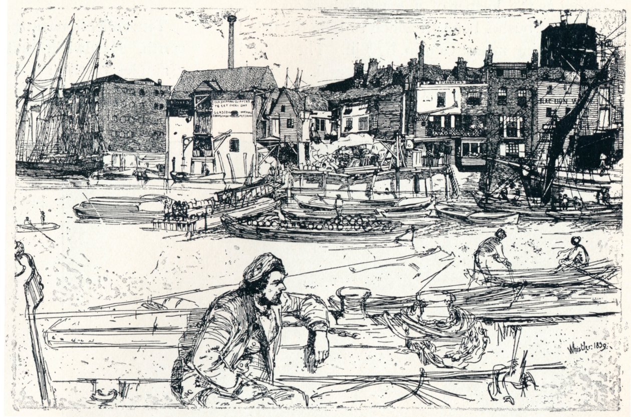 Il Pool di Londra, 1859, 1904 da James Abbott McNeill Whistler