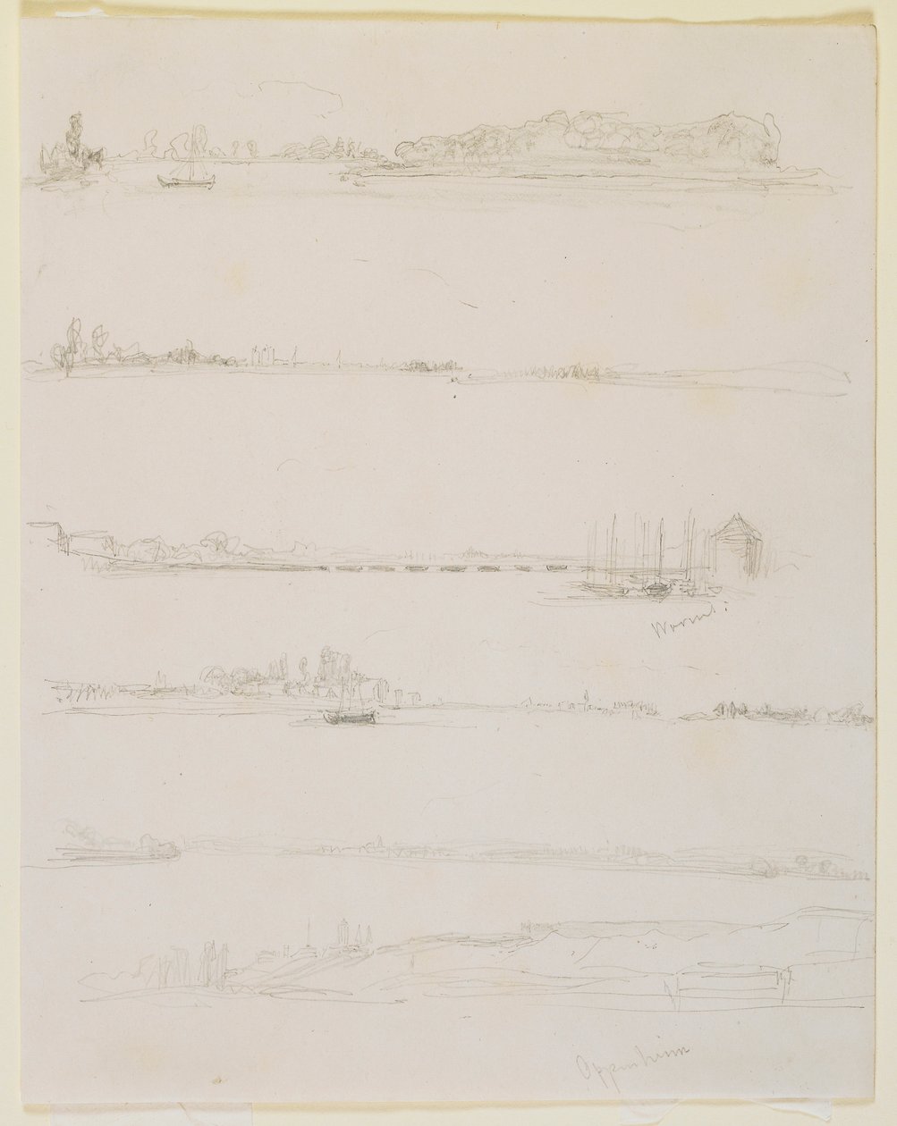 Il Reno, vicino a Worms e Oppeheim, 1858 da James Abbott McNeill Whistler