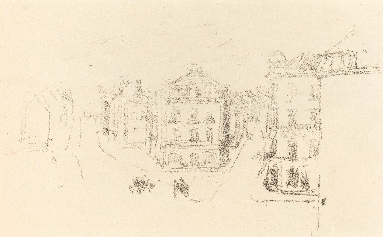 Schizzo di Prova: Grand Rue, Dieppe, c. 1891 da James Abbott McNeill Whistler