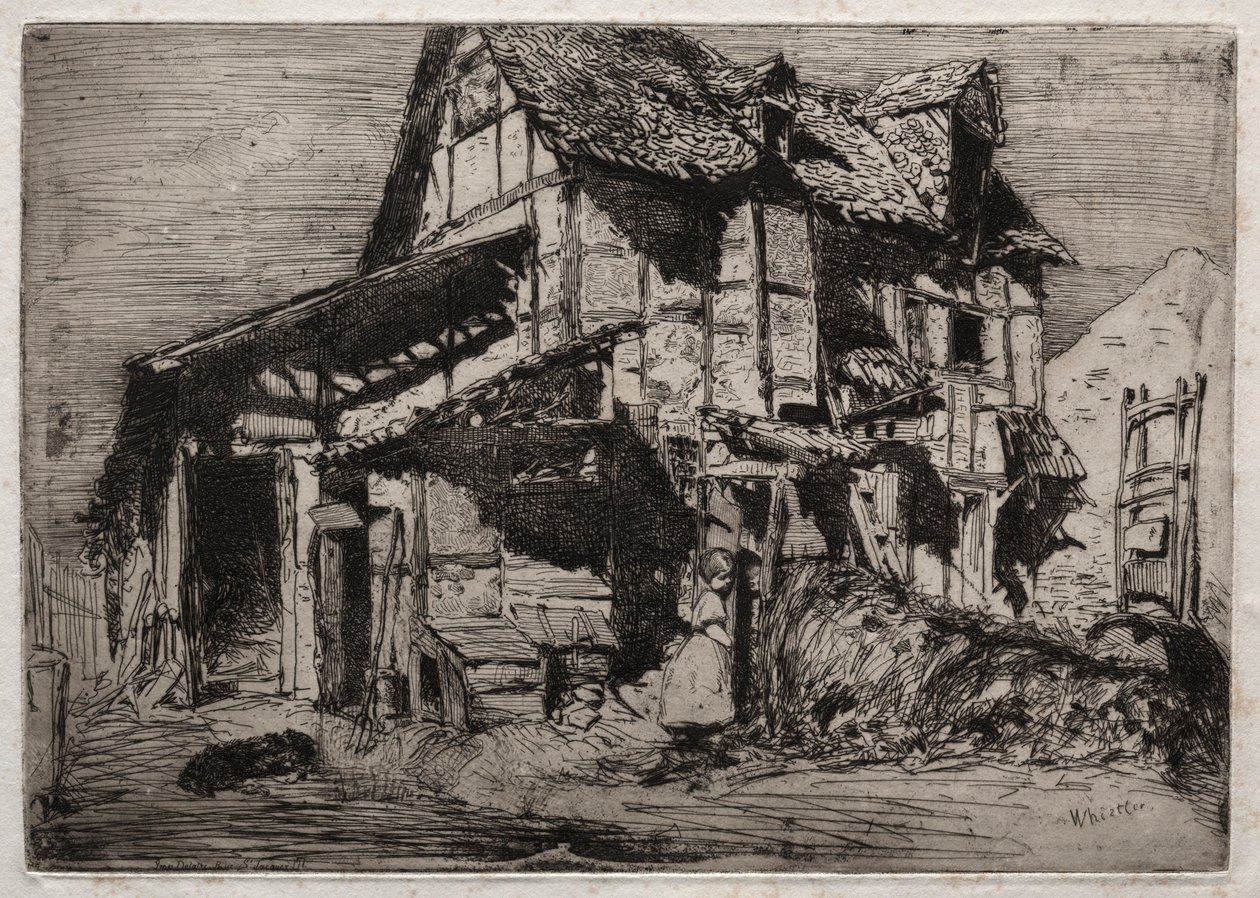 Dodici incisioni dalla natura: Il tenimento insicuro, 1858 da James Abbott McNeill Whistler