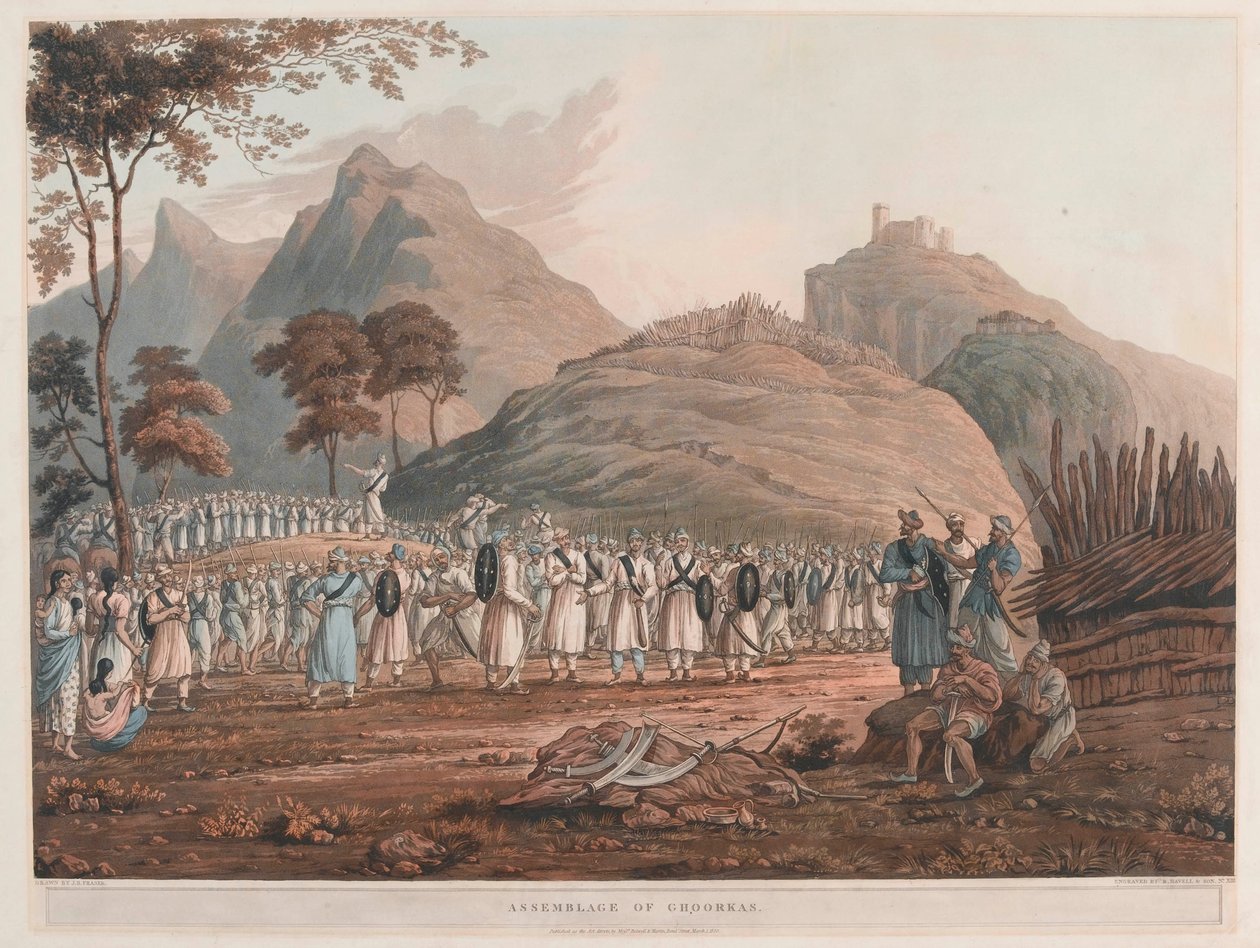 Assemblaggio di Ghoorkas da James Baillie (after) Fraser