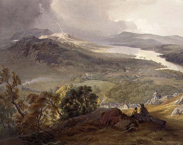 Lago Windermere, dettaglio della ferrovia sul lago, da 