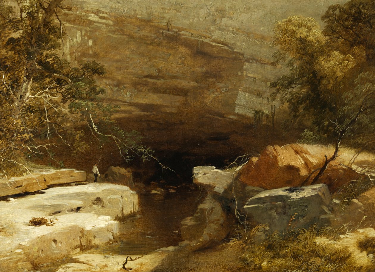 Paesaggio, Porth-yr-ogof, Vale of Neath da James Baker Pyne
