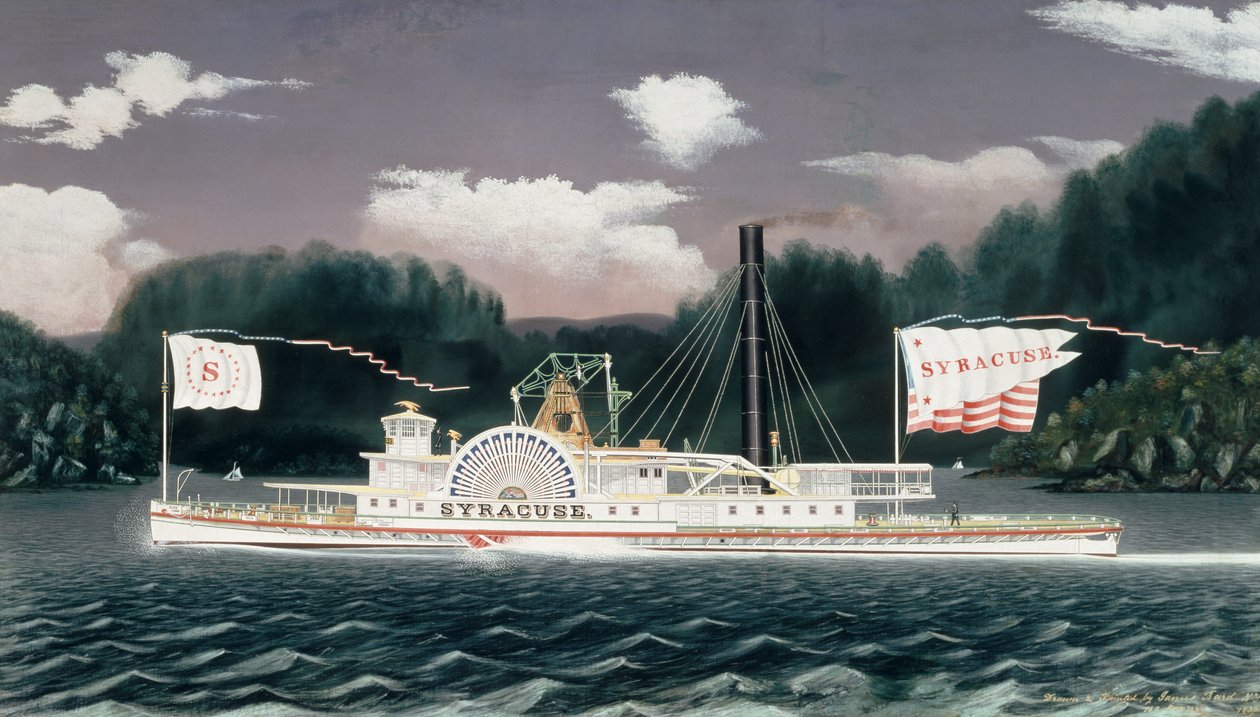 Il piroscafo "Syracuse" sul fiume Hudson da James Bard